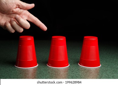 Shell Game Three Red Cups On Stock Photo 199628984 | Shutterstock
